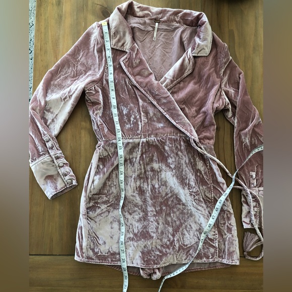Free People Viola Velvet Playsuit Romper M - Picture 12 of 13